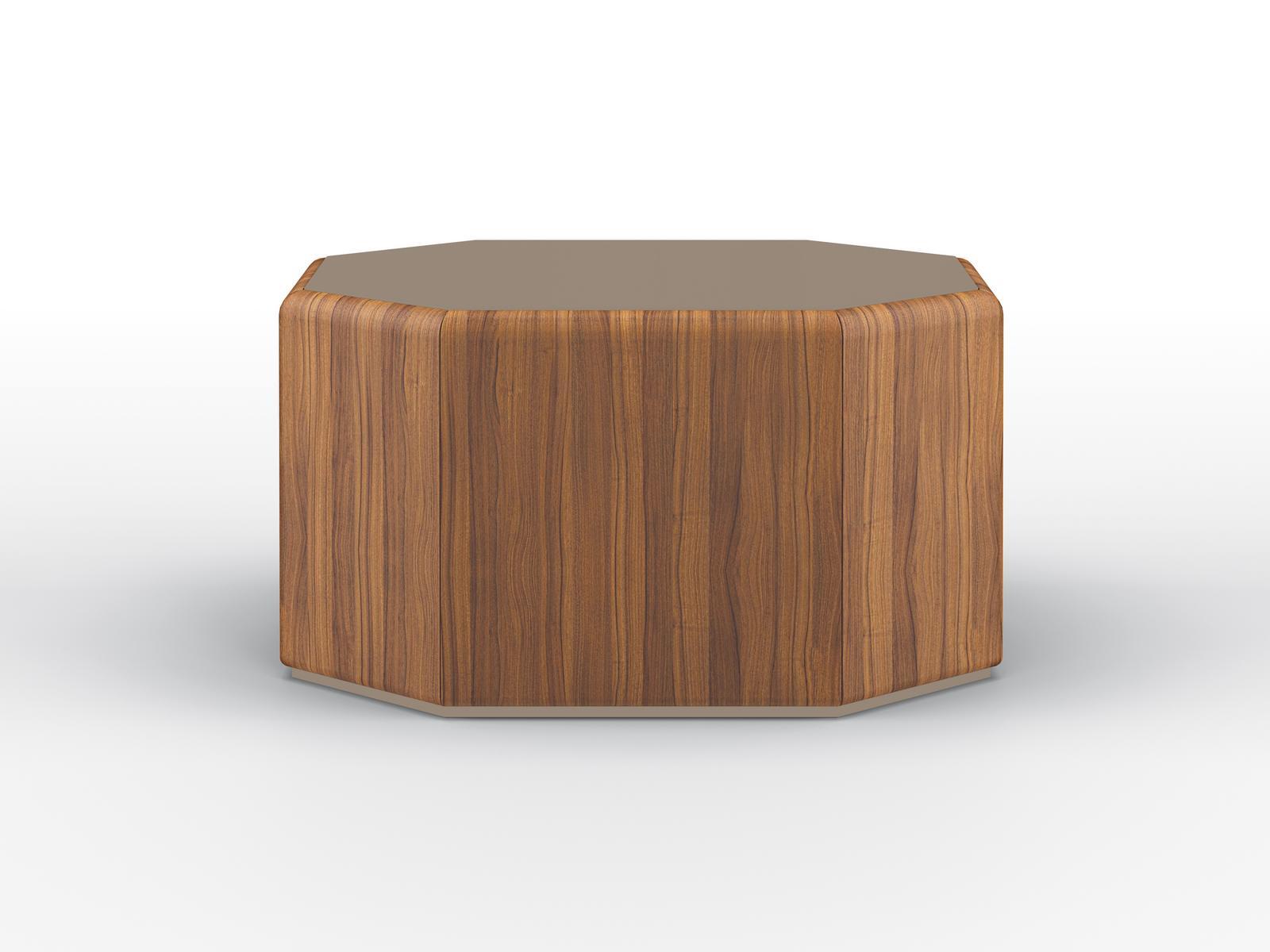 ESEDRA Octagonal walnut coffee table