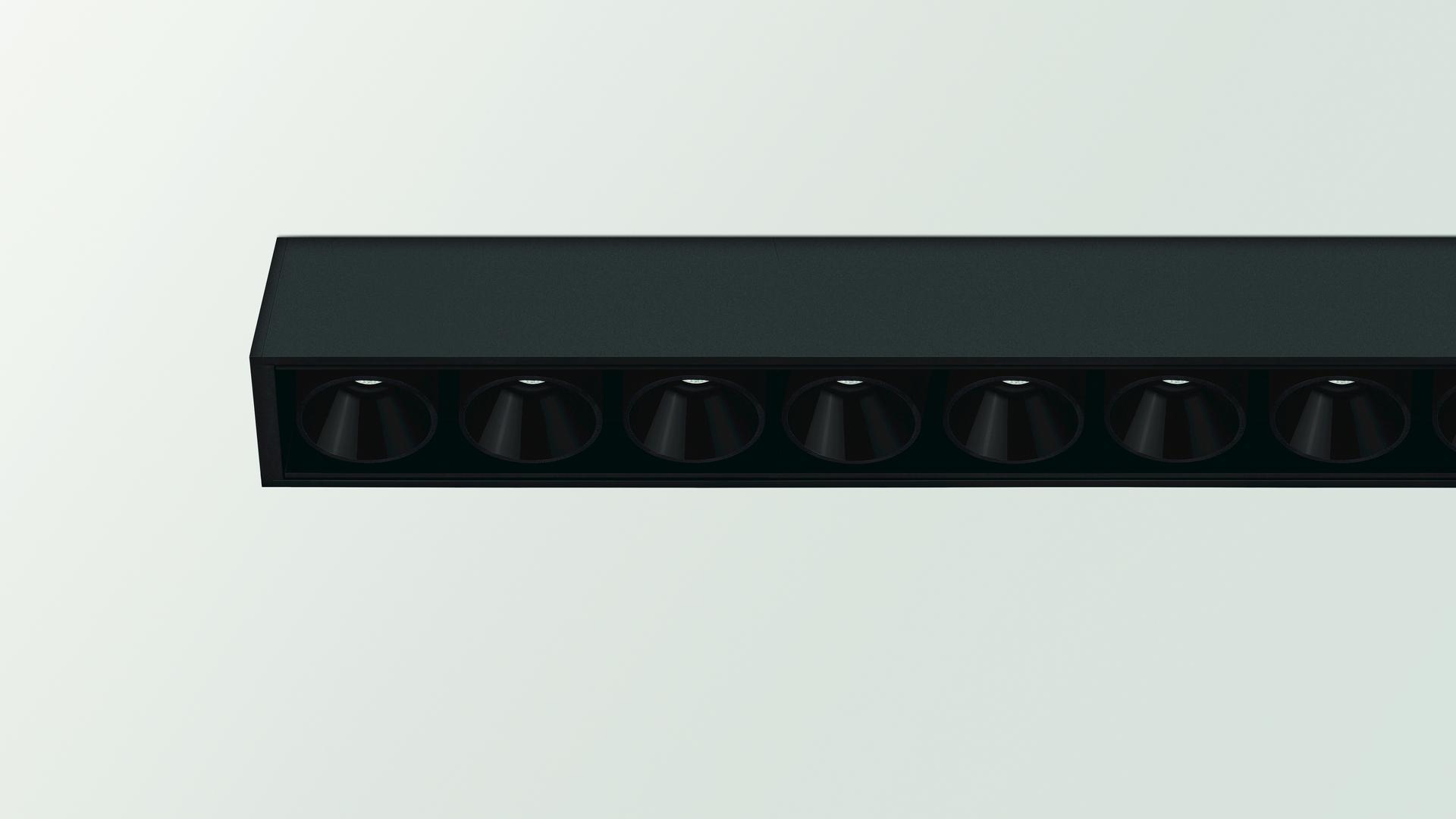 BLACK FOSTER SURFACE 15 LED multiple aluminium spotlight