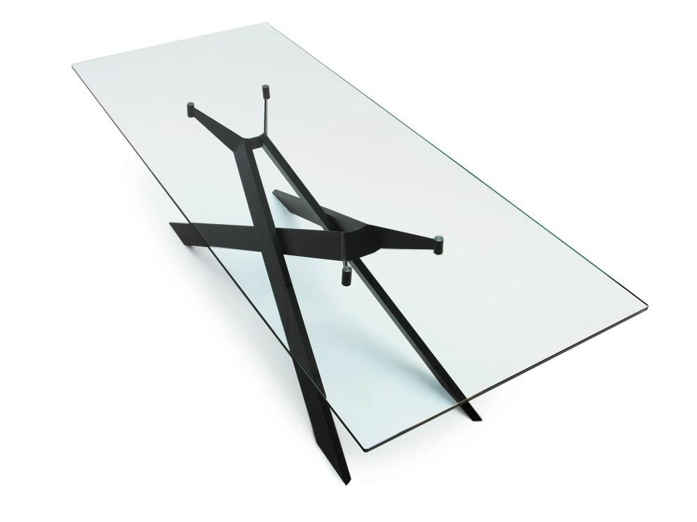 CROSS Rectangular glass table