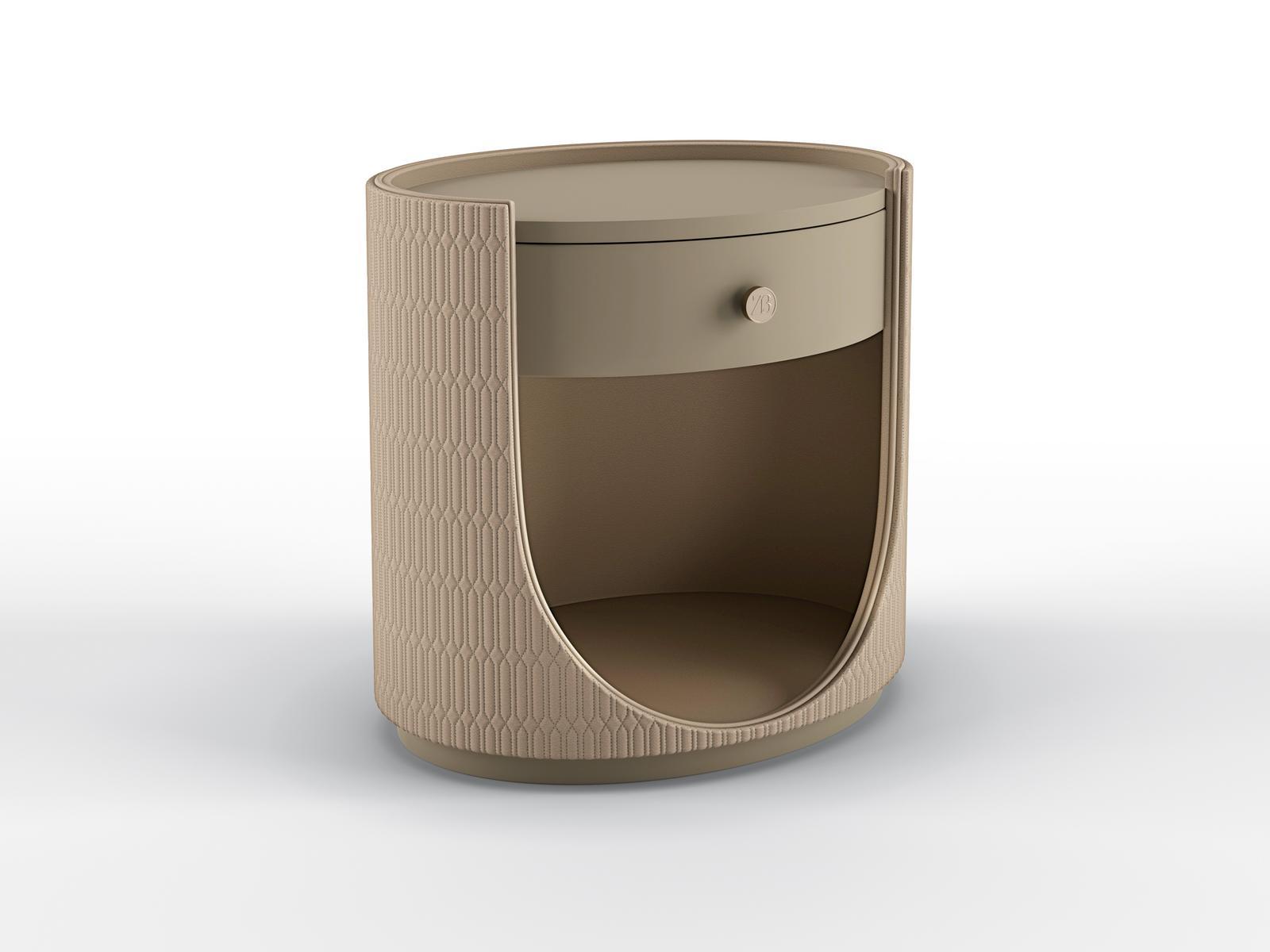 ELYPSE Oval bedside table with drawers