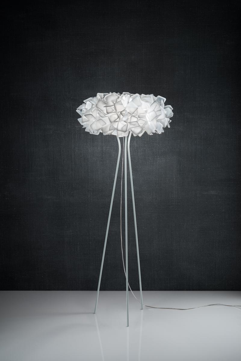 CLIZIA FUMÉ Lentiflex® and Cristalflex Fumé® LED floor lamp