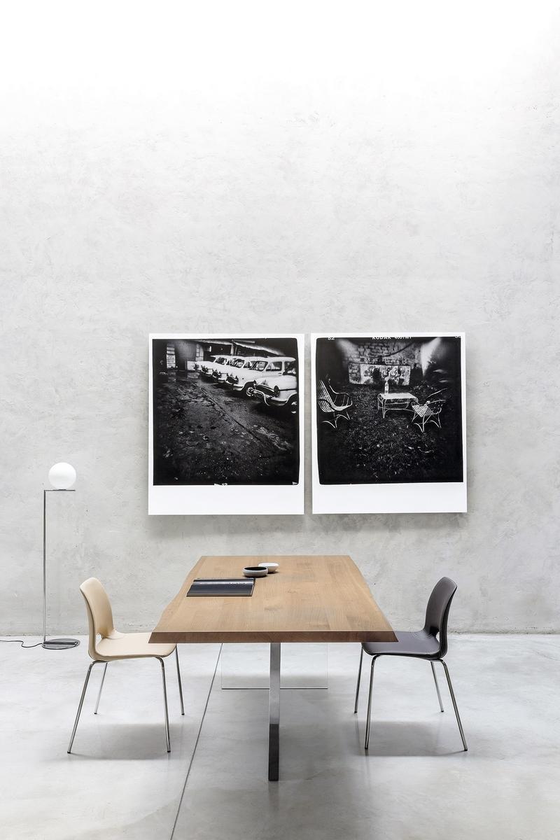 CUBRIC Rectangular steel and wood living room table