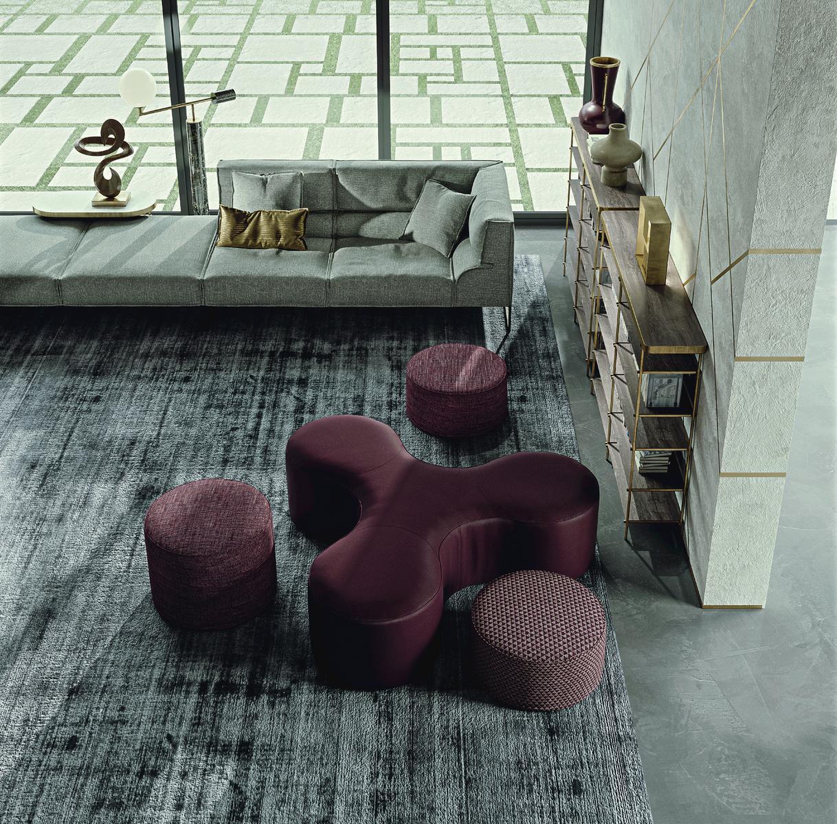 BLOW Upholstered fabric pouf