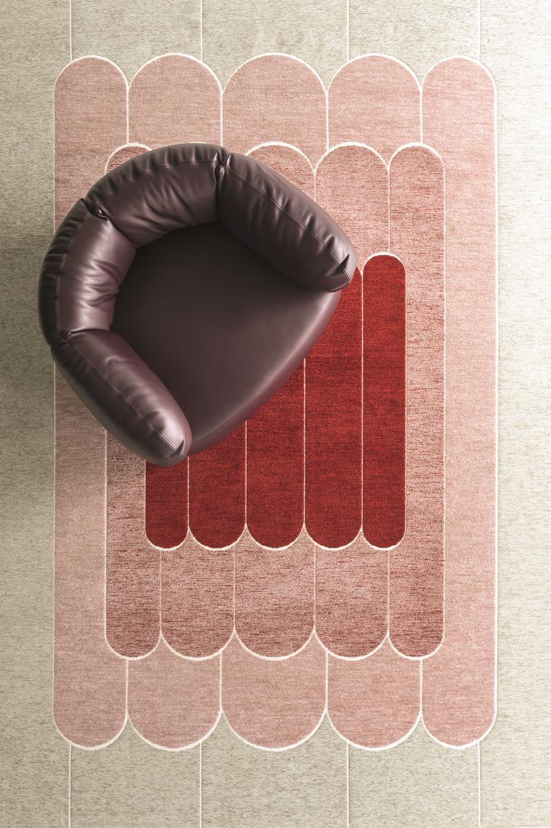 LINEE Rectangular rug with geometric shapes