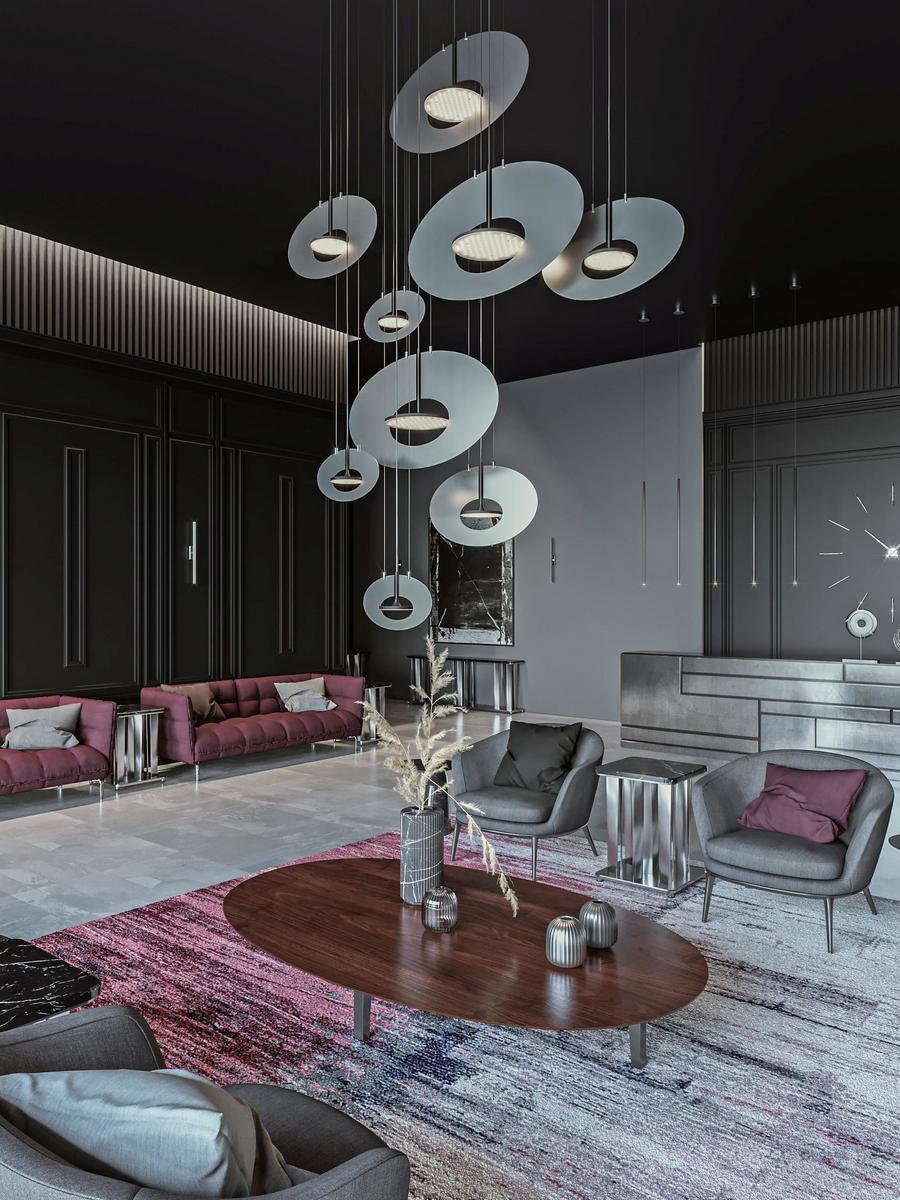 EYE IN THE SKY H1 LED direct light Anodized aluminium pendant lamp