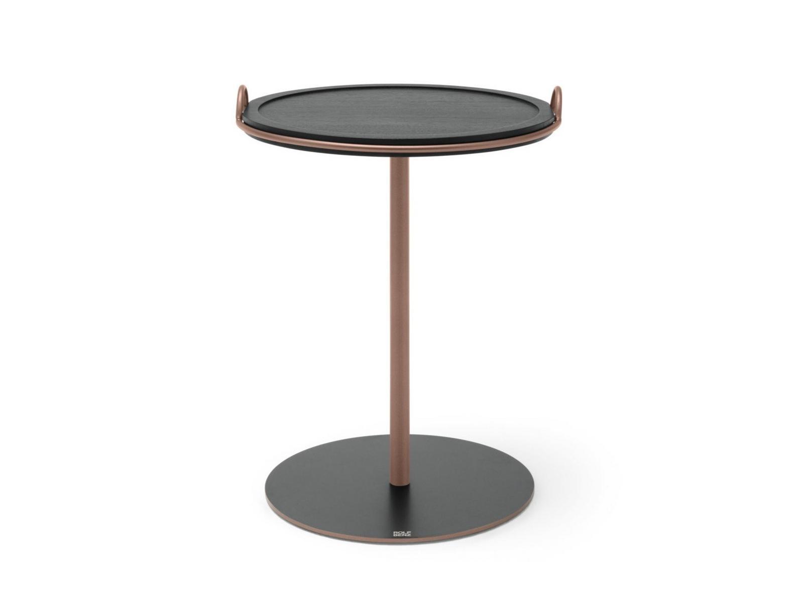 922 Round solid wood high side table