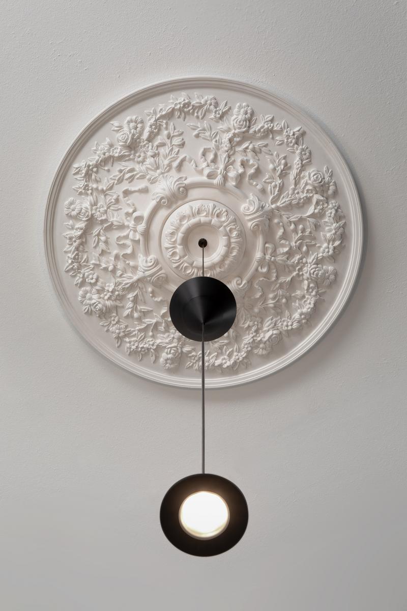 MOONBLOOM LED plaster and aluminium pendant lamp