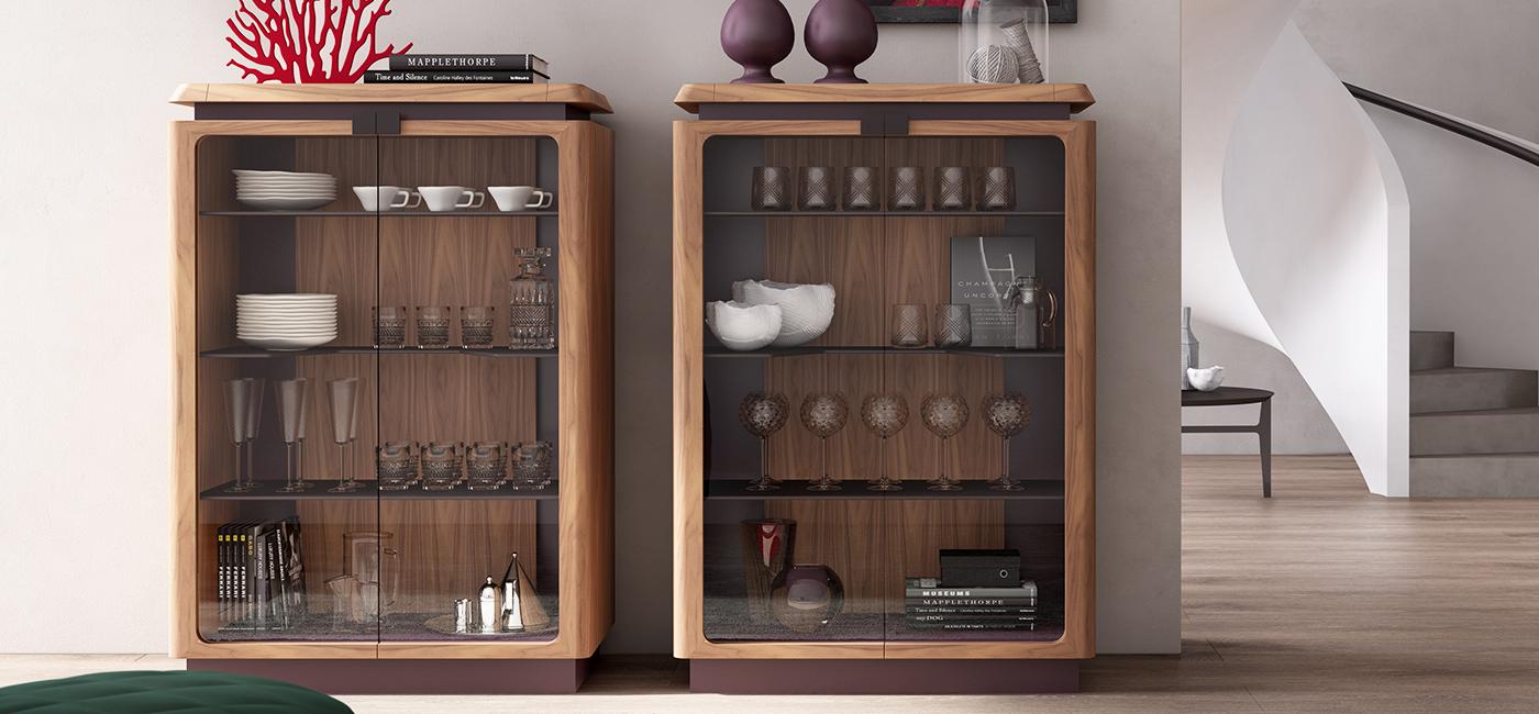 PHANTOM MDF display cabinet with integrated lighting