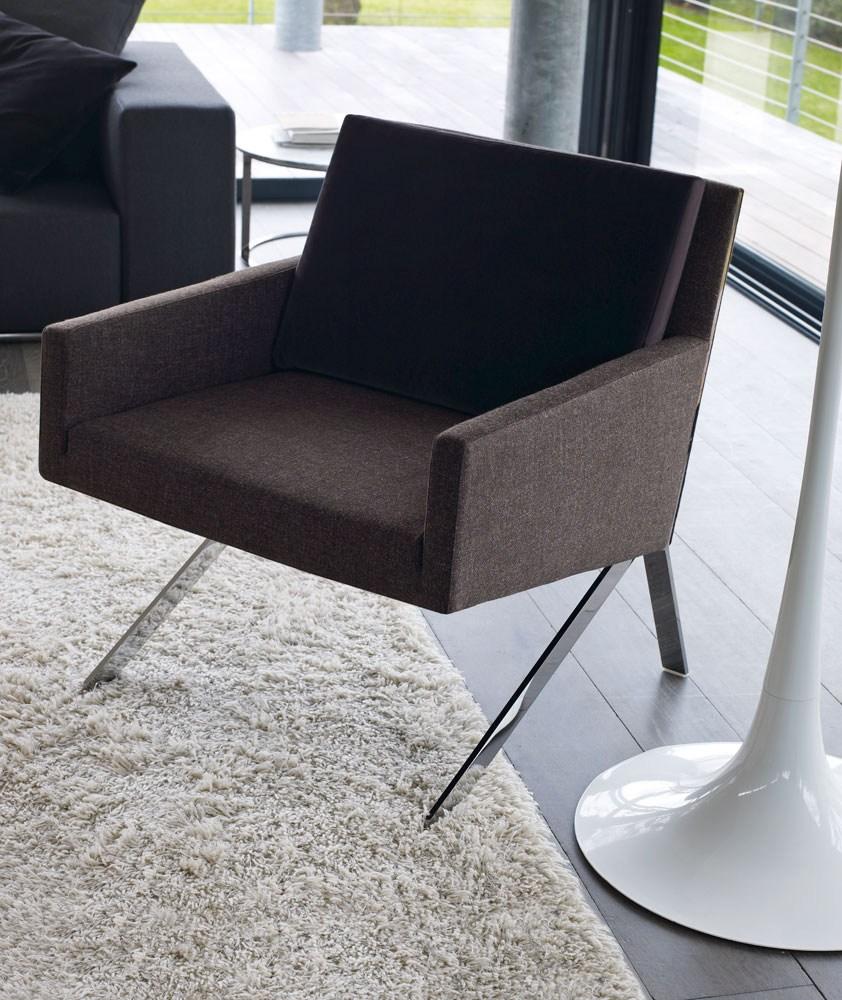 THEO Fabric easy chair with armrests