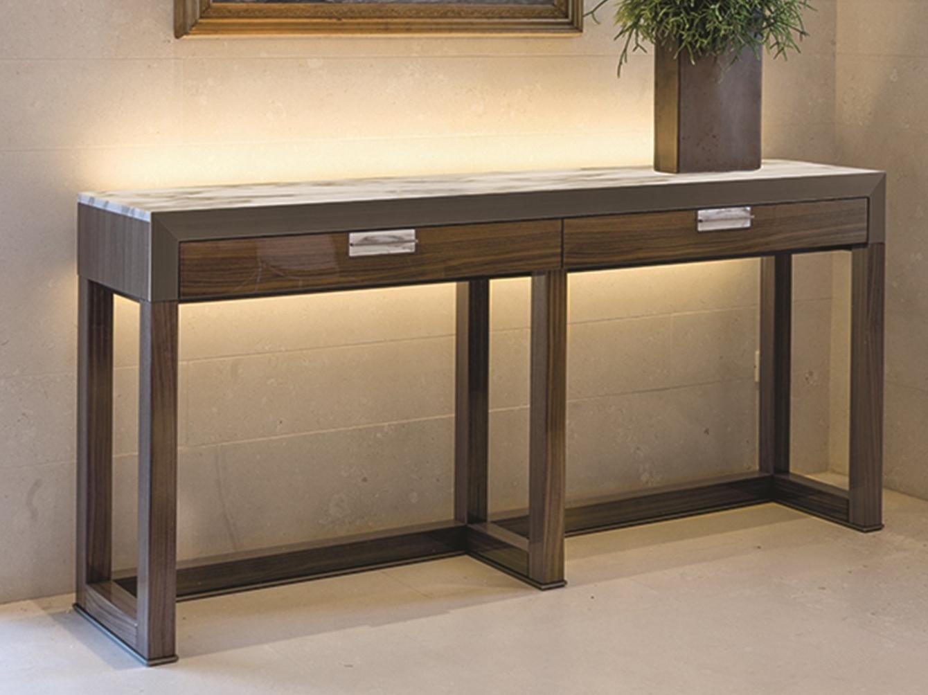 ORWELL Rectangular veneer console with drawers
