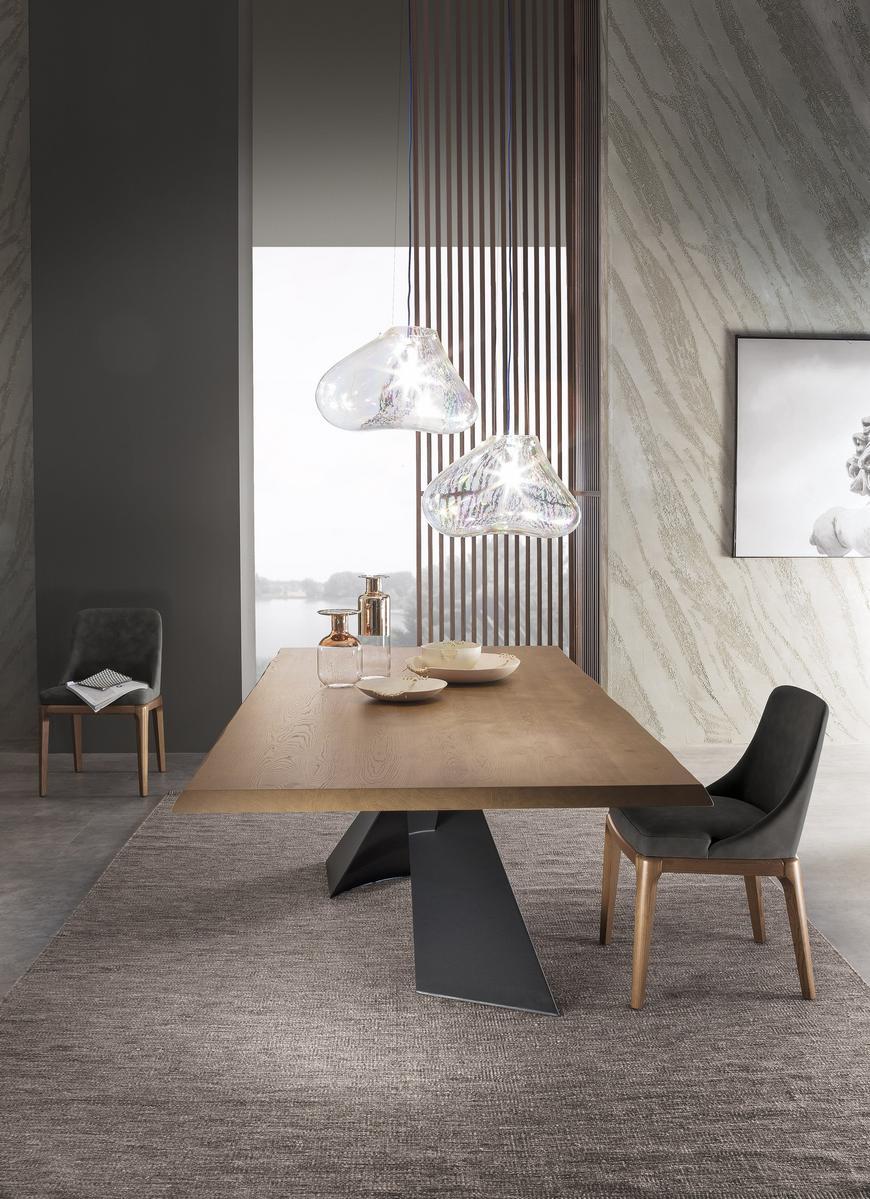 LIVING - GRAPHITE &AMP; WALNUT Rectangular wooden dining table