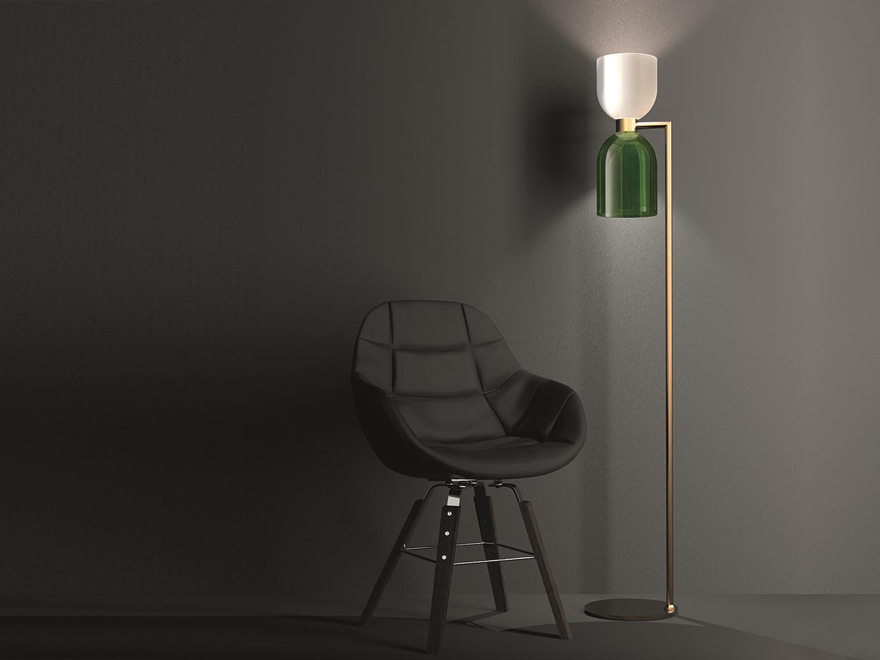 CATERINA 4026/P LED glass floor lamp with dimmer
