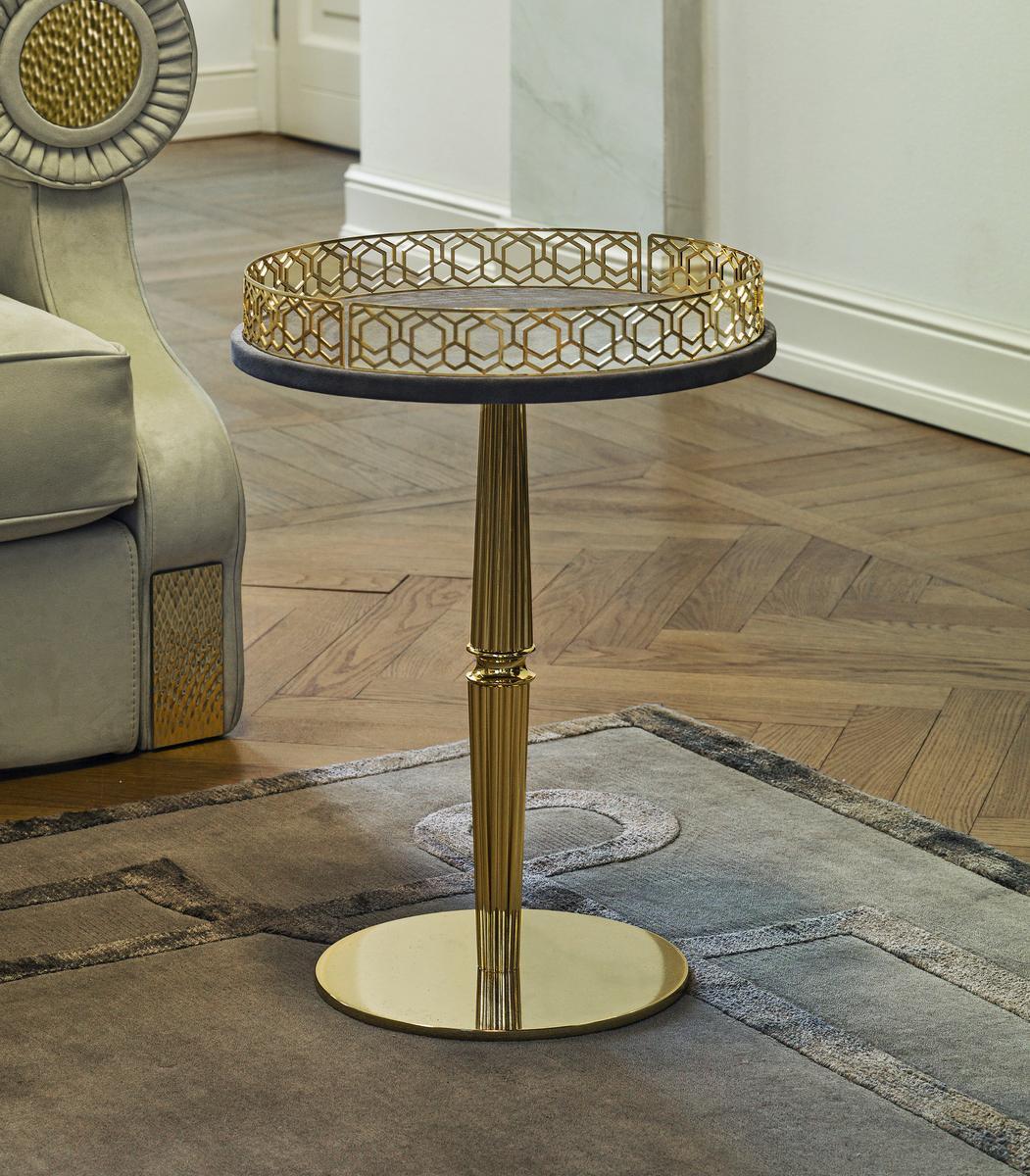 GUERIDON Round metal coffee table