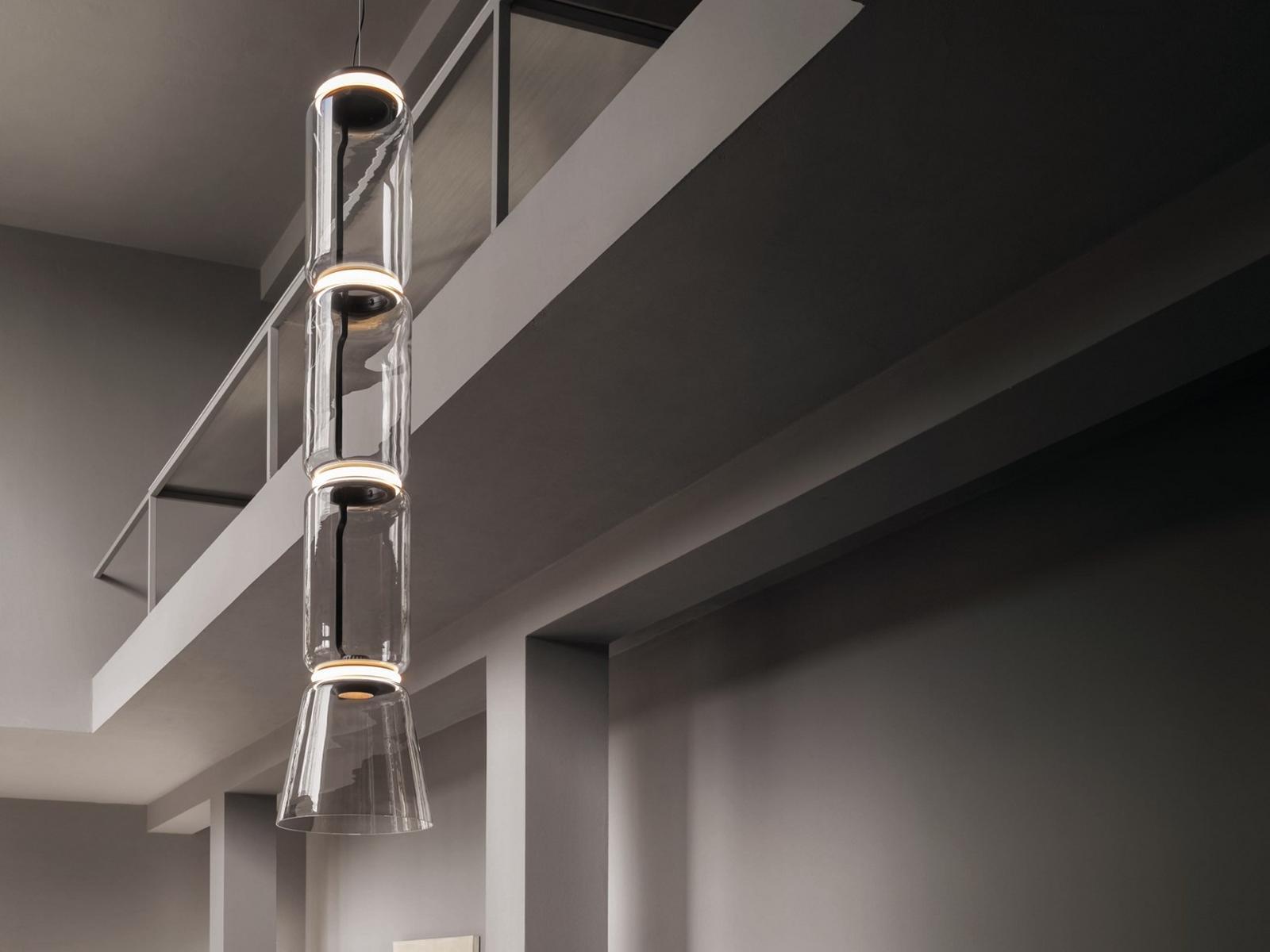 NOCTAMBULE CONE LED Blown crystal pendant lamp