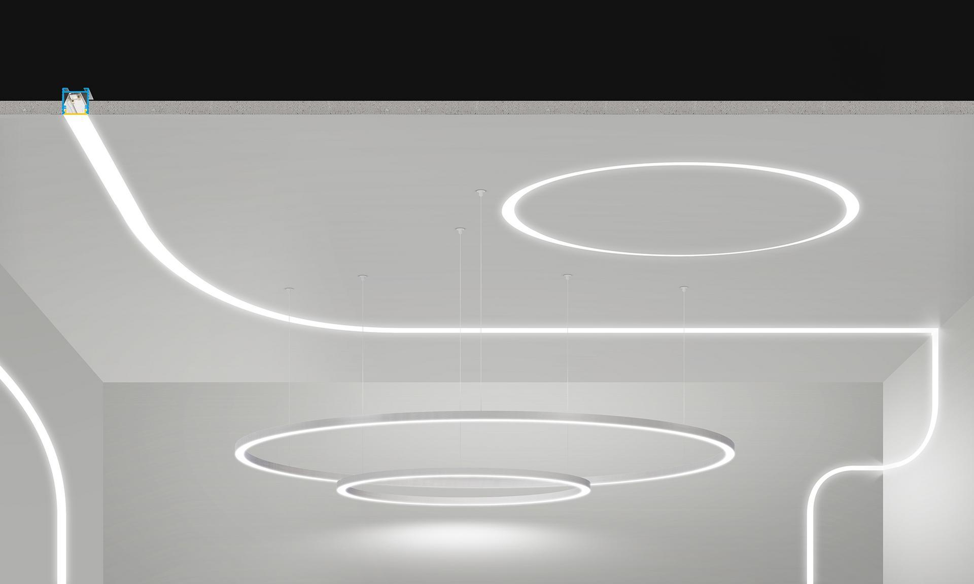 BROOKLYN ROUND LED extruded aluminium pendant lamp