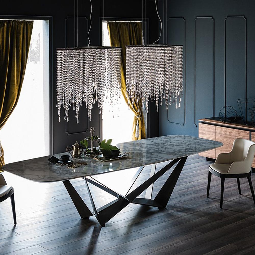 SKORPIO Oval tempered glass table
