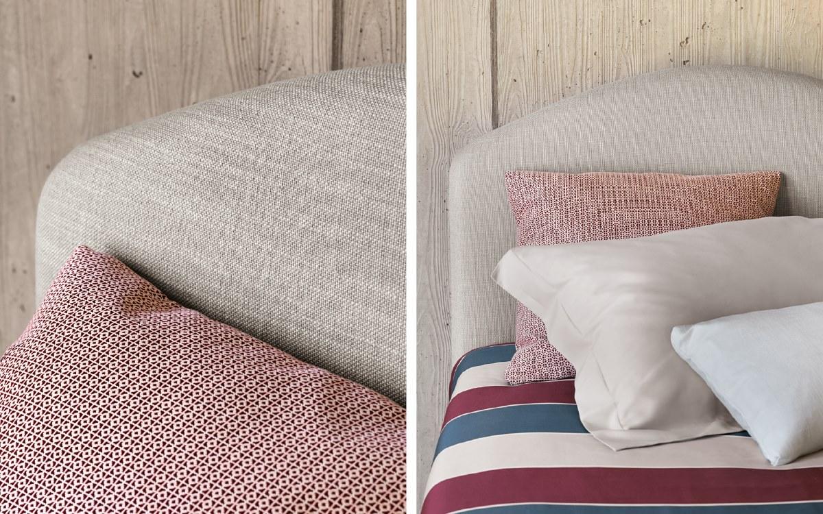 MAGNOLIA Single bed with upholstered headboard