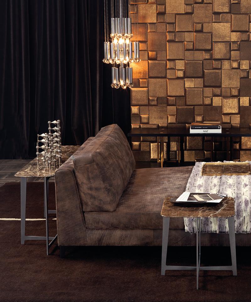 B SERIES Square marble coffee table for living room