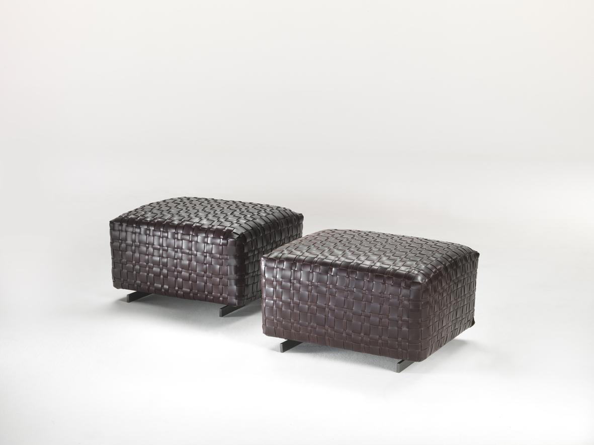 BANGKOK Upholstered leather pouf