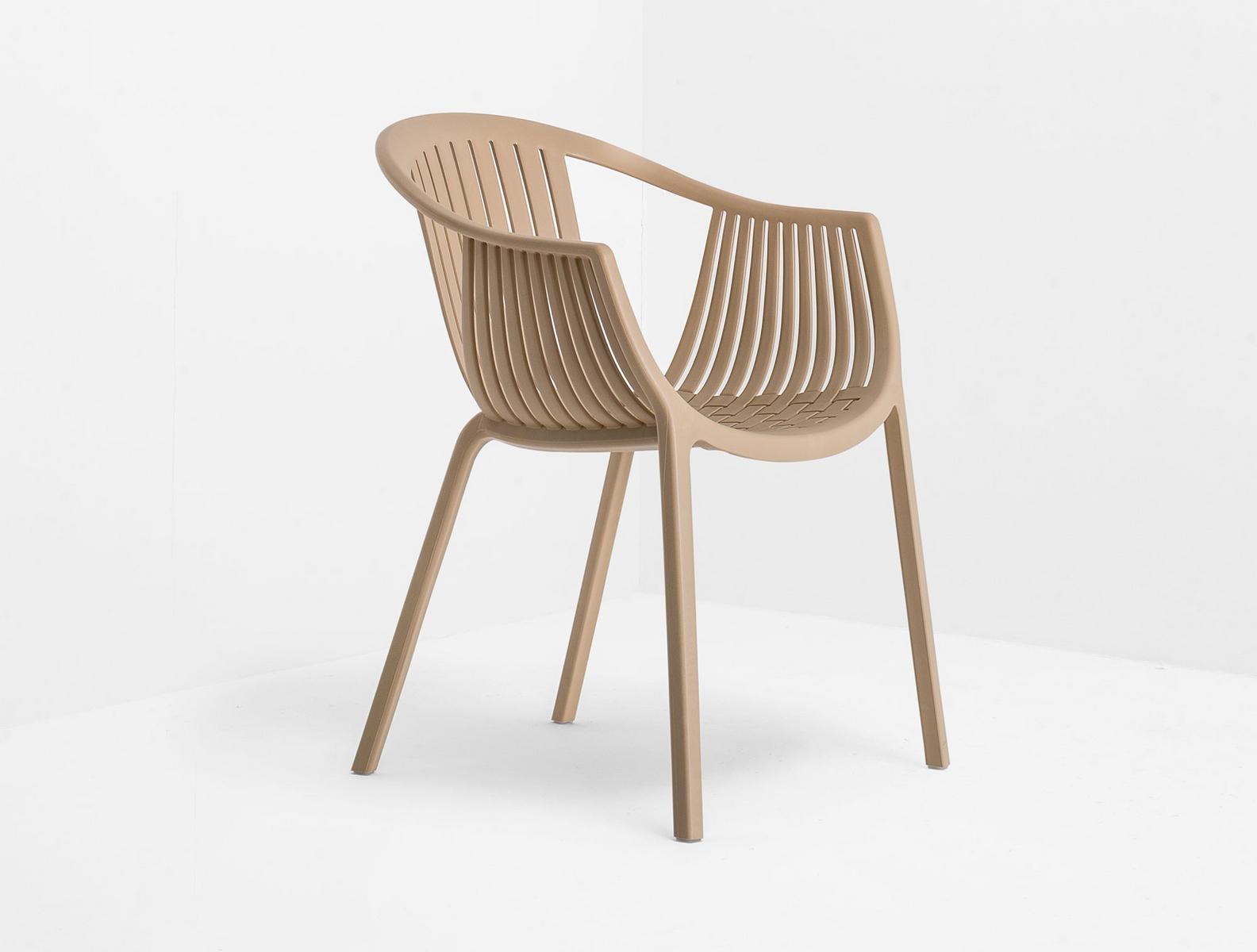 TATAMI 306 Stackable polypropylene garden chair with armrests