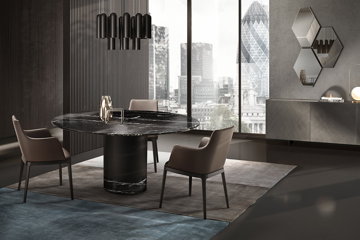 CILINDRO MARBLE Square stone table