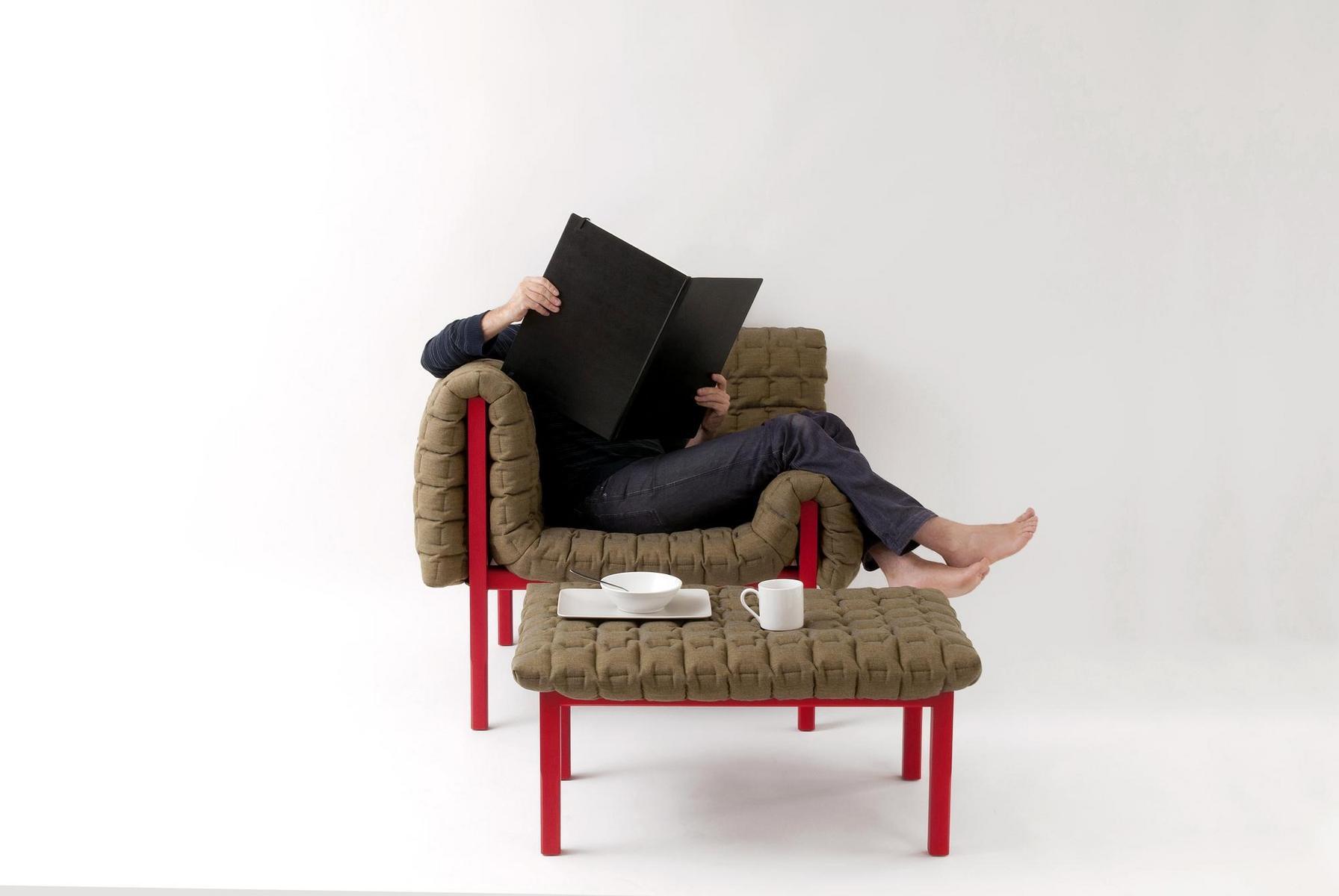 RUCHÉ Fabric easy chair with armrests