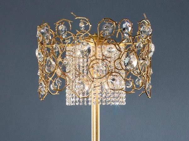 DIAMOND Halogen bronze floor lamp with crystals