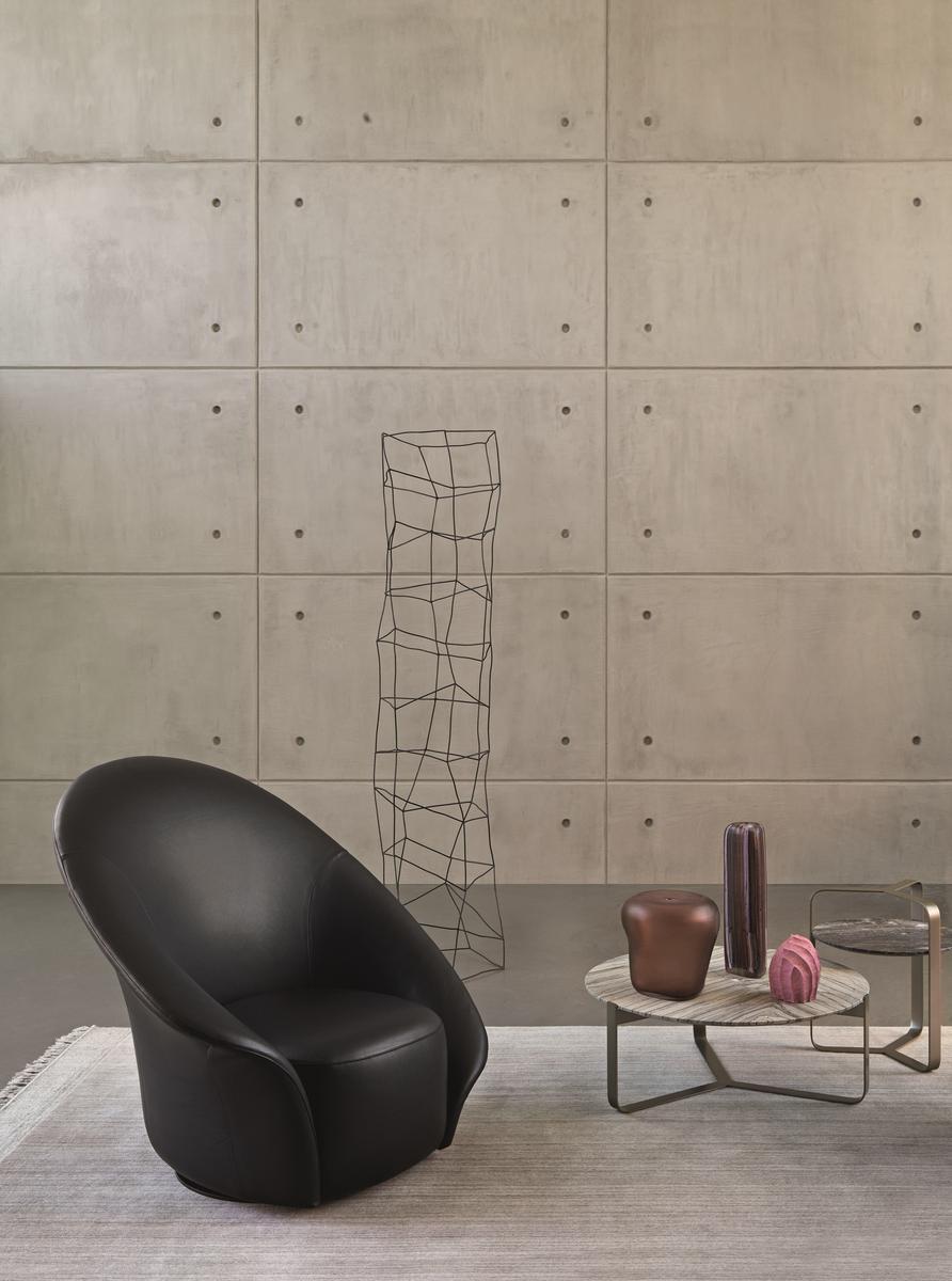 LILIA Swivel upholstered easy chair