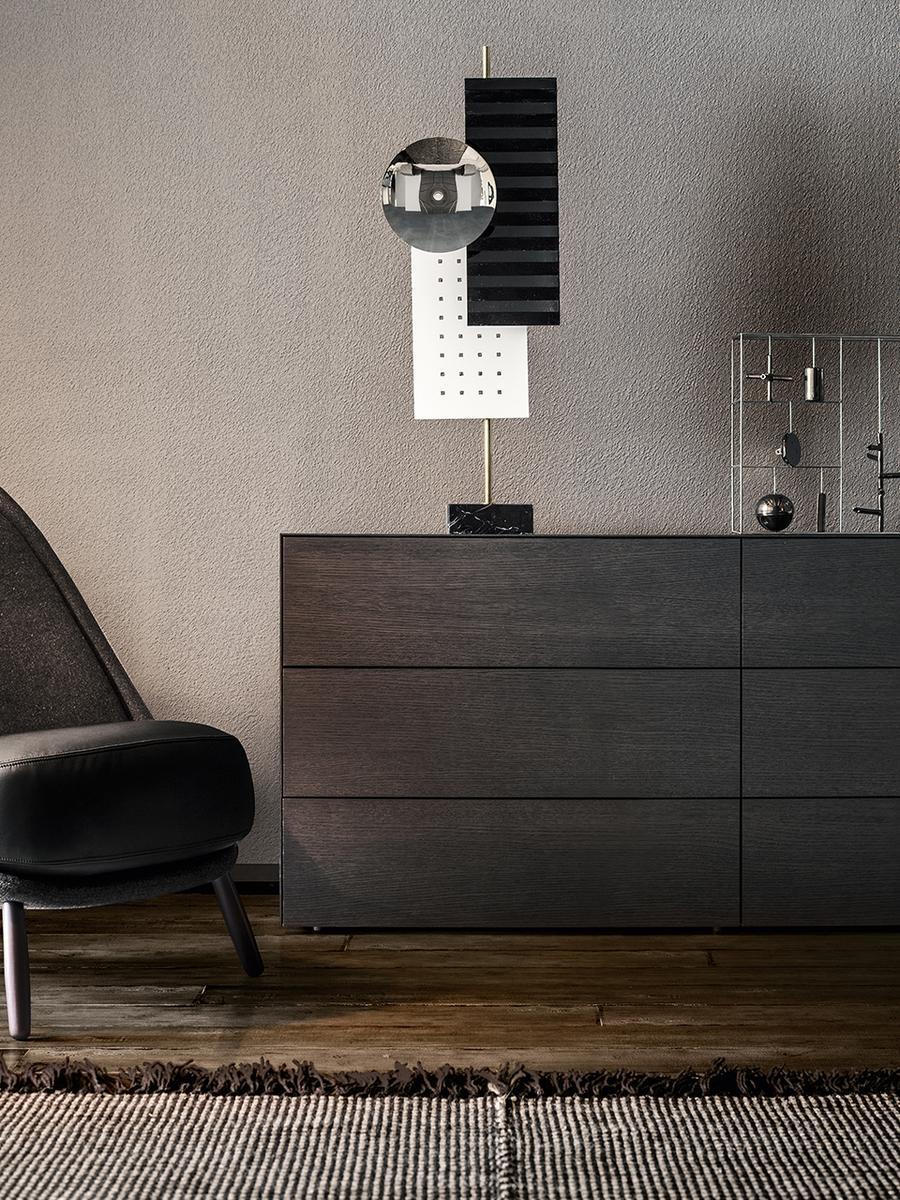 NORMA Wooden chest of drawers with integrated handles