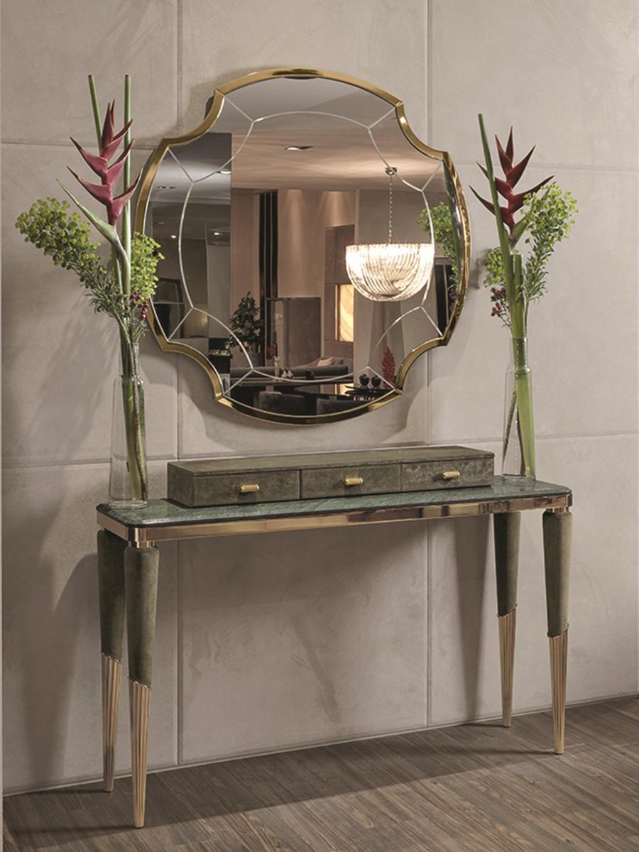 ODETTE Rectangular veneer console with drawers