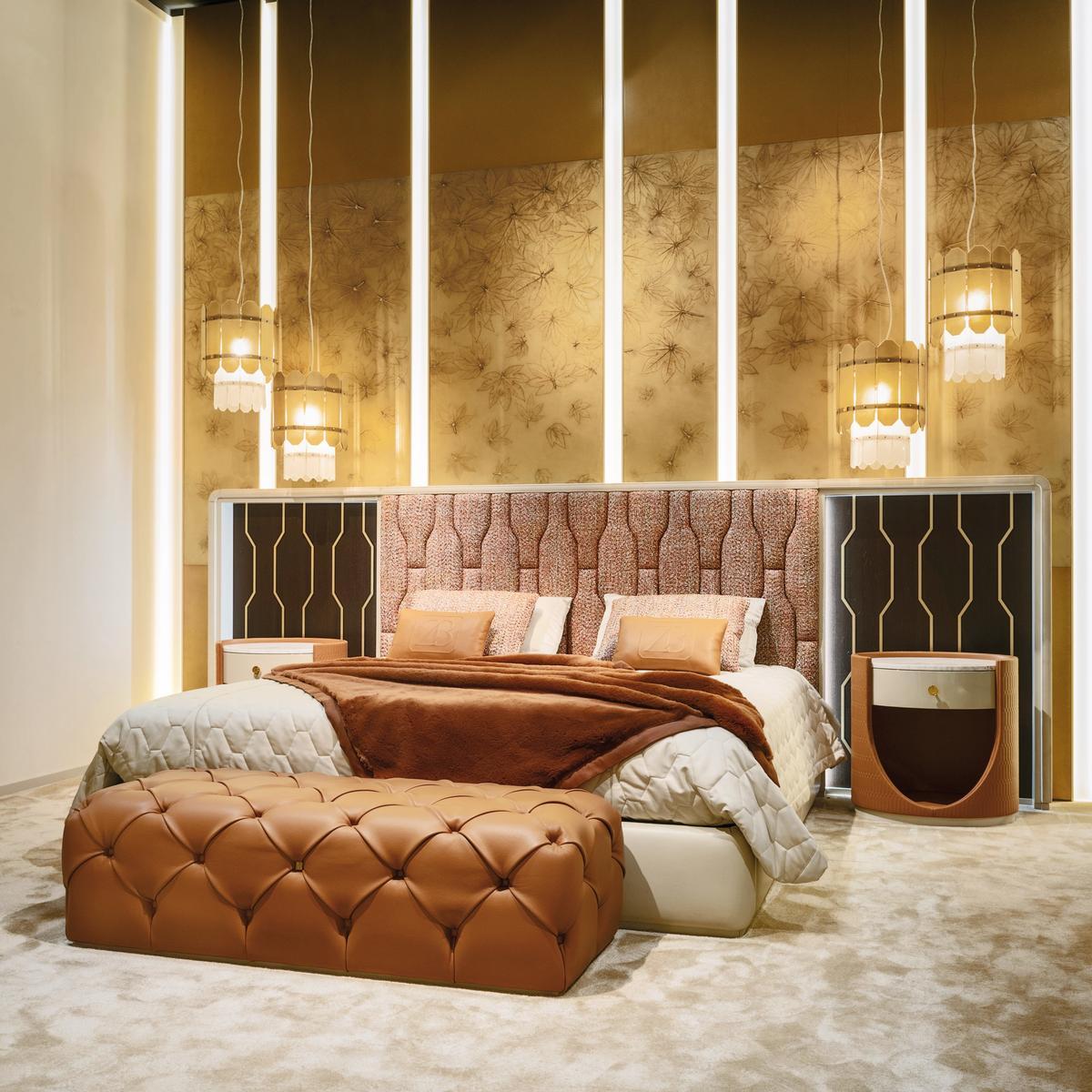 ADAM Tufted upholstered leather pouf