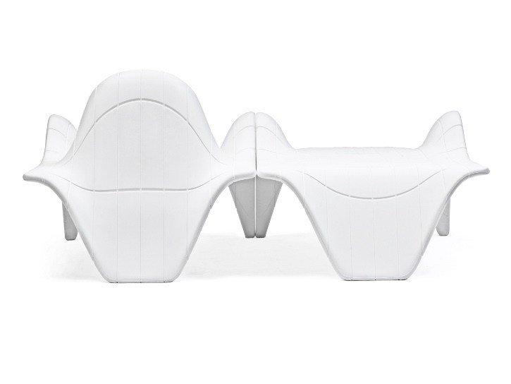 F3 Sectional modular garden armchair with footstool