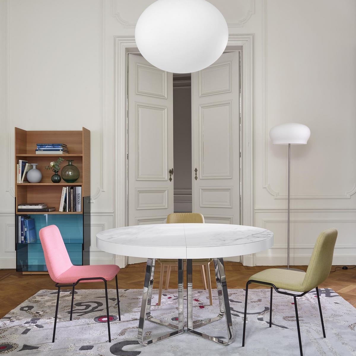 AVA Extending round porcelain stoneware dining table