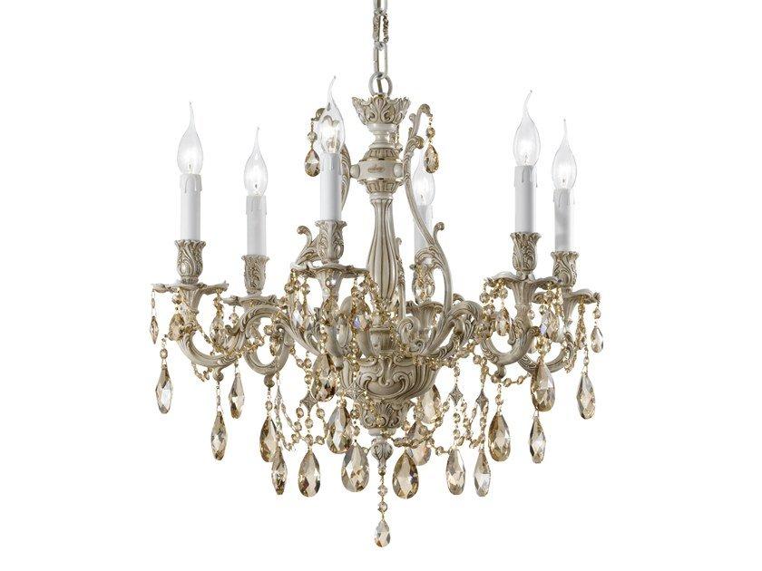 VERSAILLES 093/6-SH/GG Antique White / Gold chandelier with Schoeler Crystals