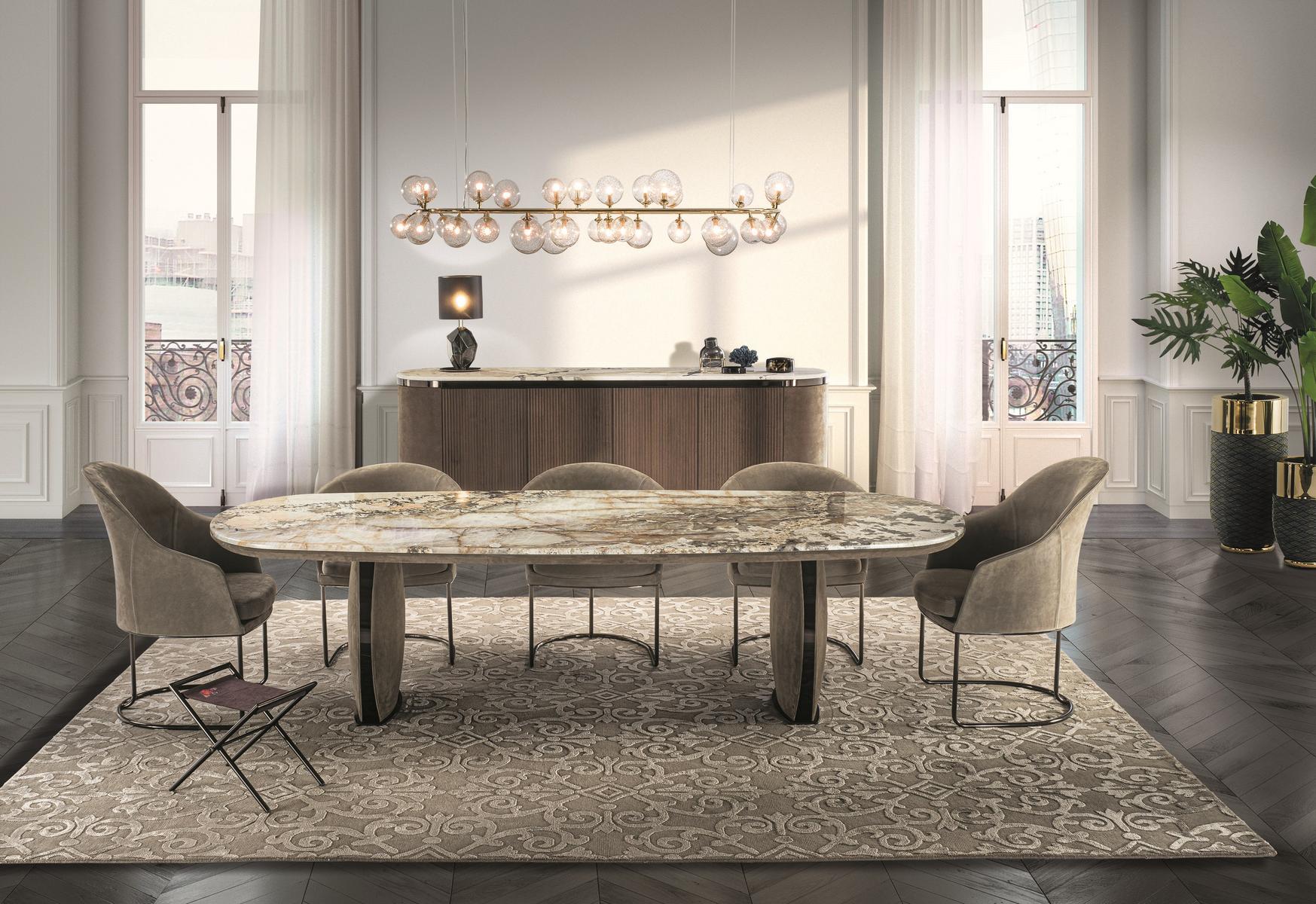 LOTUS Oval leather table