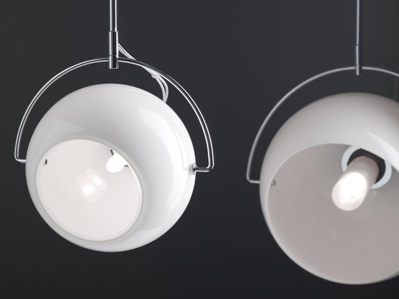 BELUGA WHITE Chrome plated pendant lamp