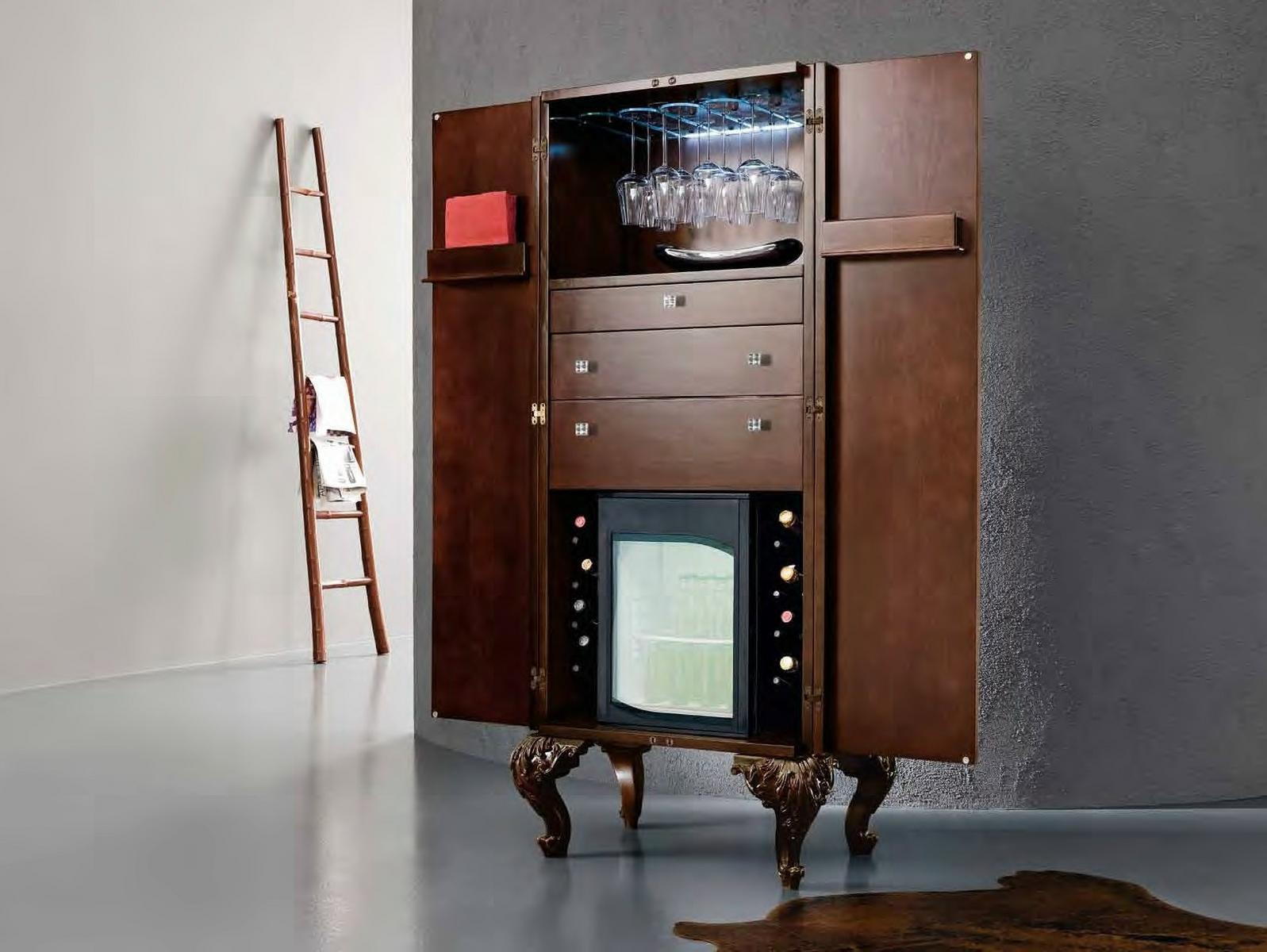MINIMAL BAROQUE Wooden bar cabinet