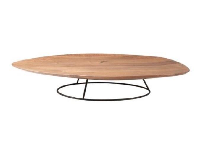 PEBBLE Low walnut coffee table