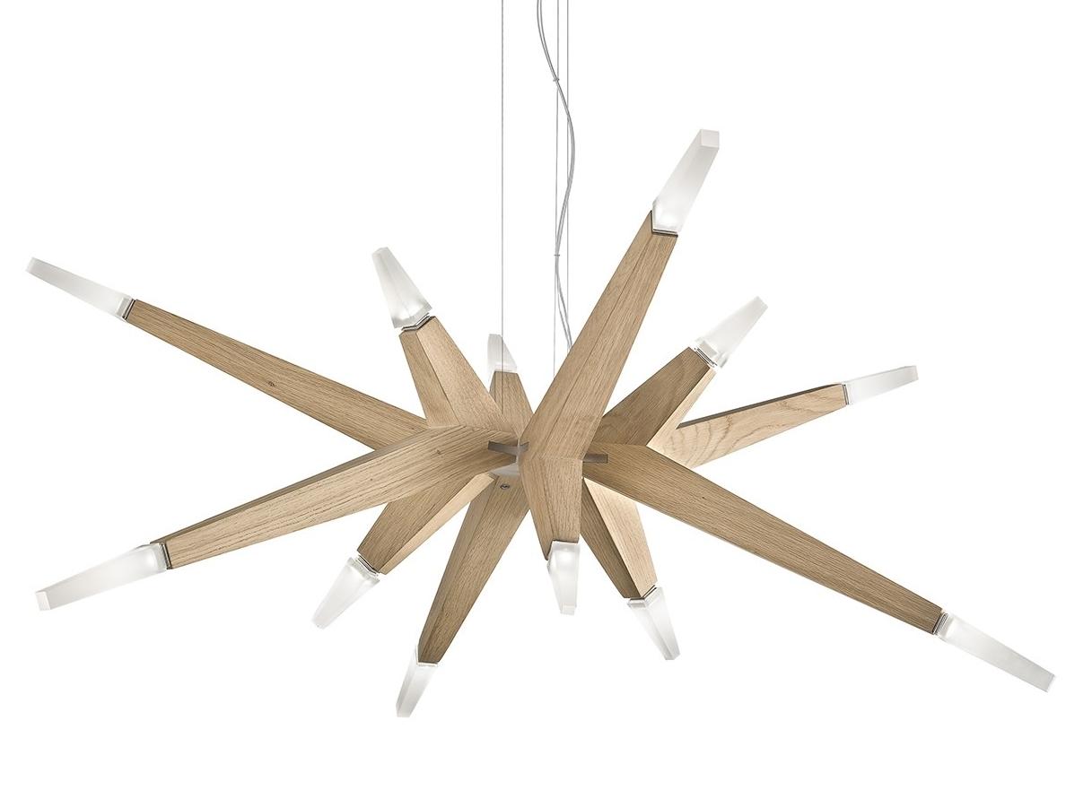 FLASHWOOD S12 140 LED oak chandelier