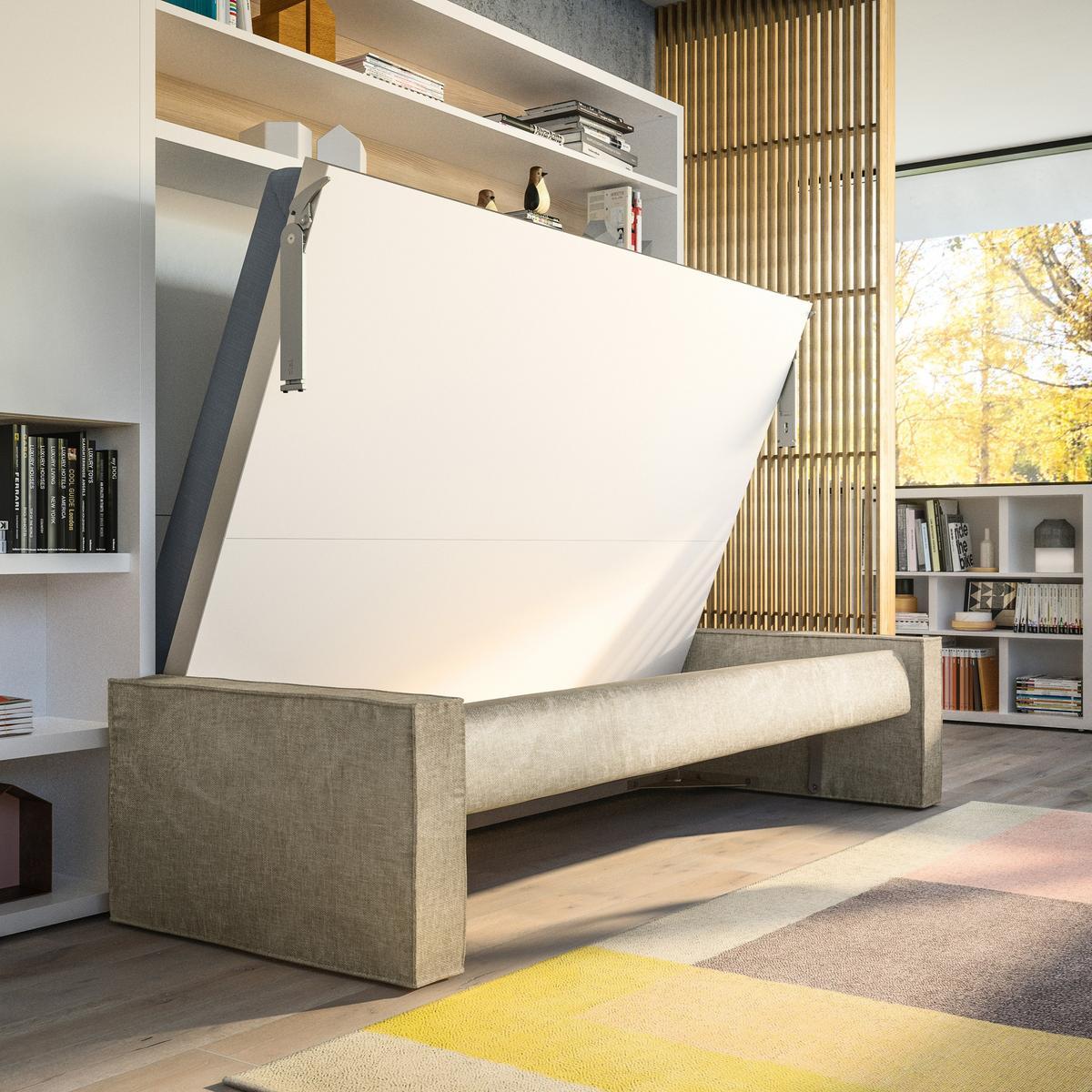 CIRCE SOFA Storage wall with fold-away bed