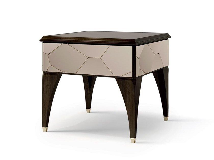 6638 Wooden coffee table/bedside table and mirrored glass insert