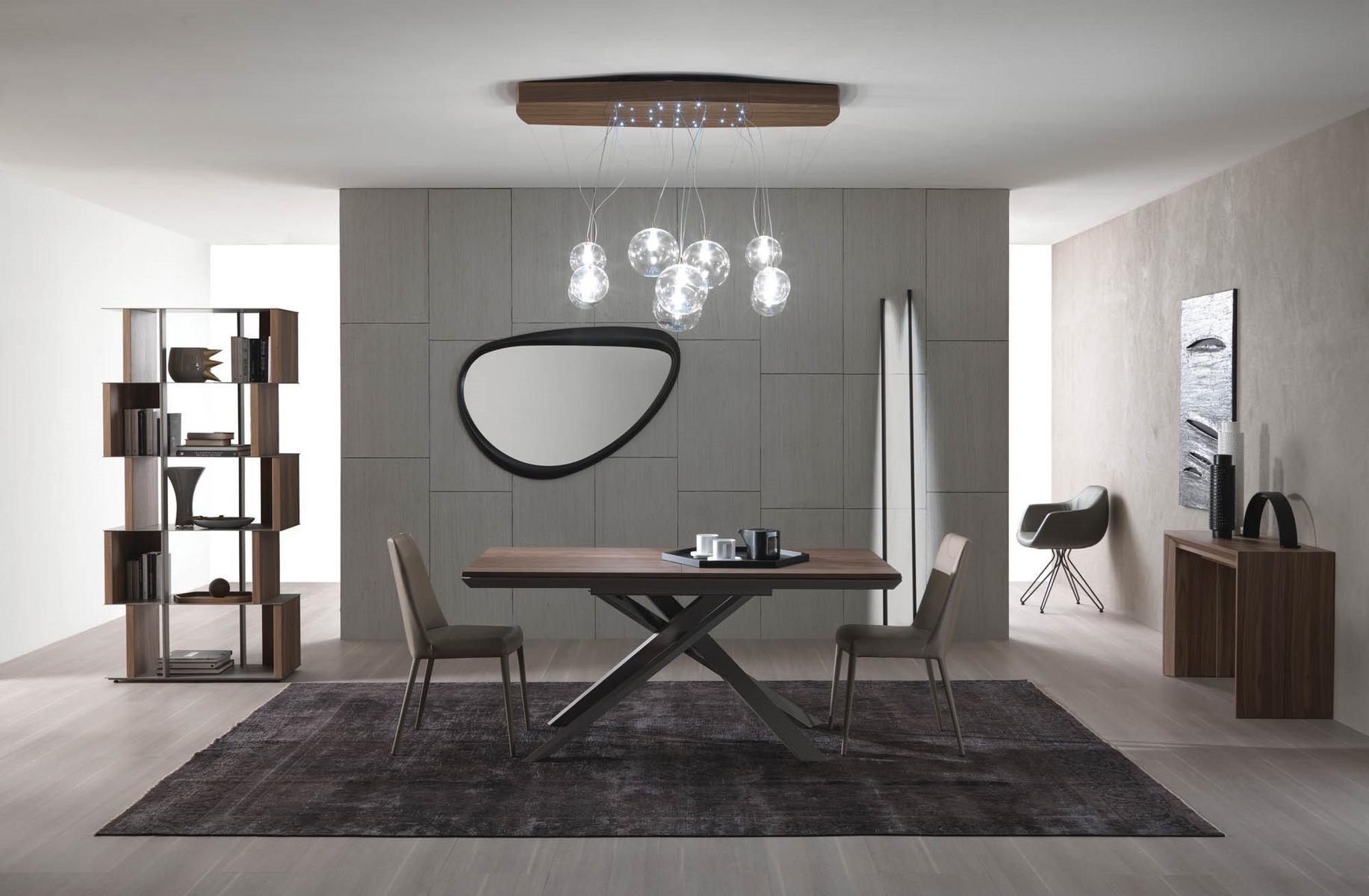 4X4 Extending rectangular steel and wood table