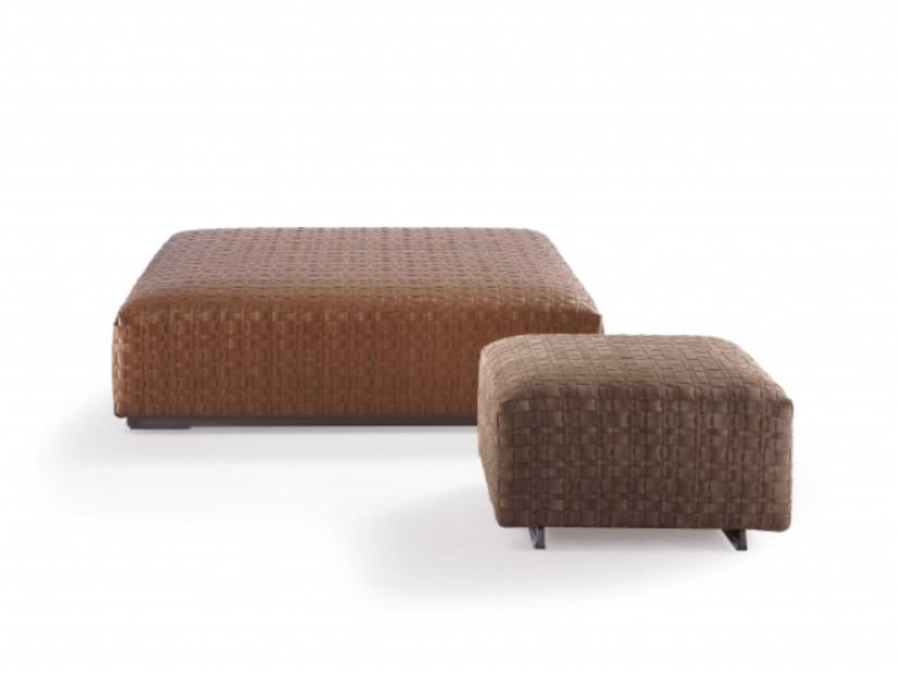 BANGKOK Upholstered leather pouf
