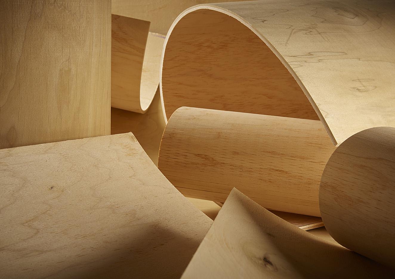 DUO LED aluminium and wood ceiling lamp