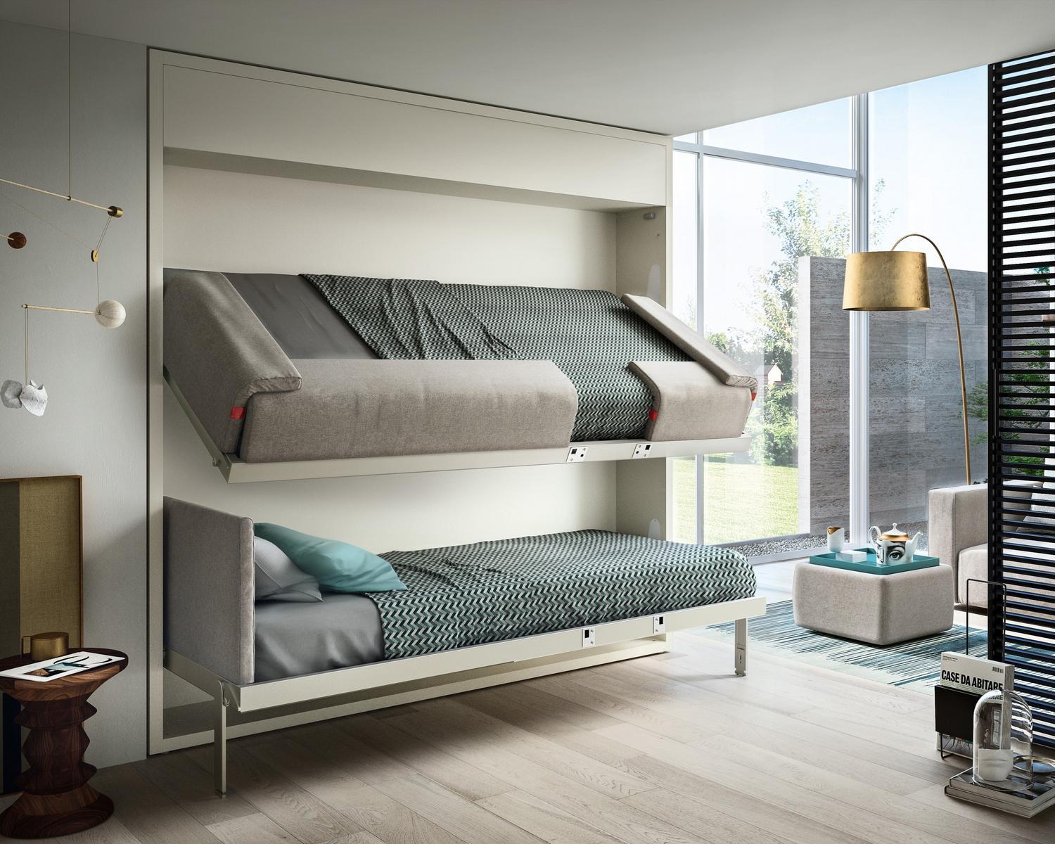 KALI DUO STANDRD Pull-down melamine-faced chipboard bunk bed