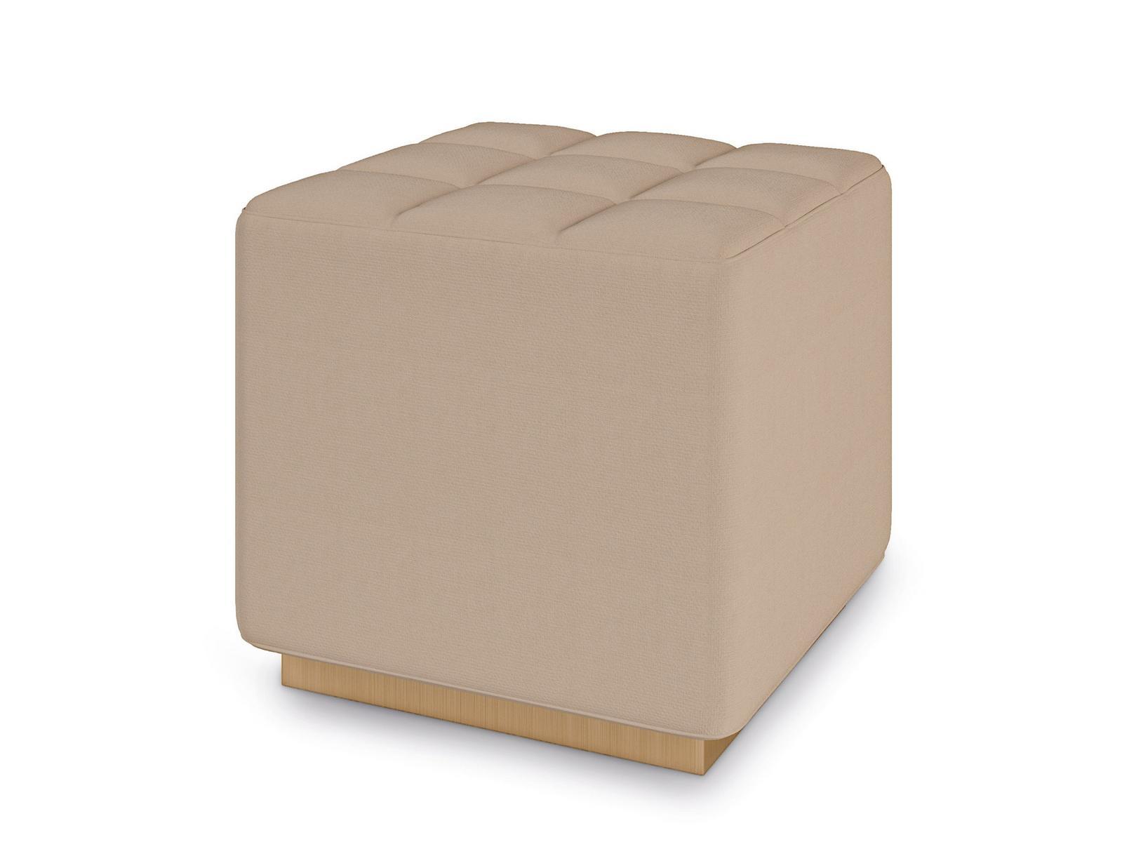 PARK AVENUE Square fabric pouf