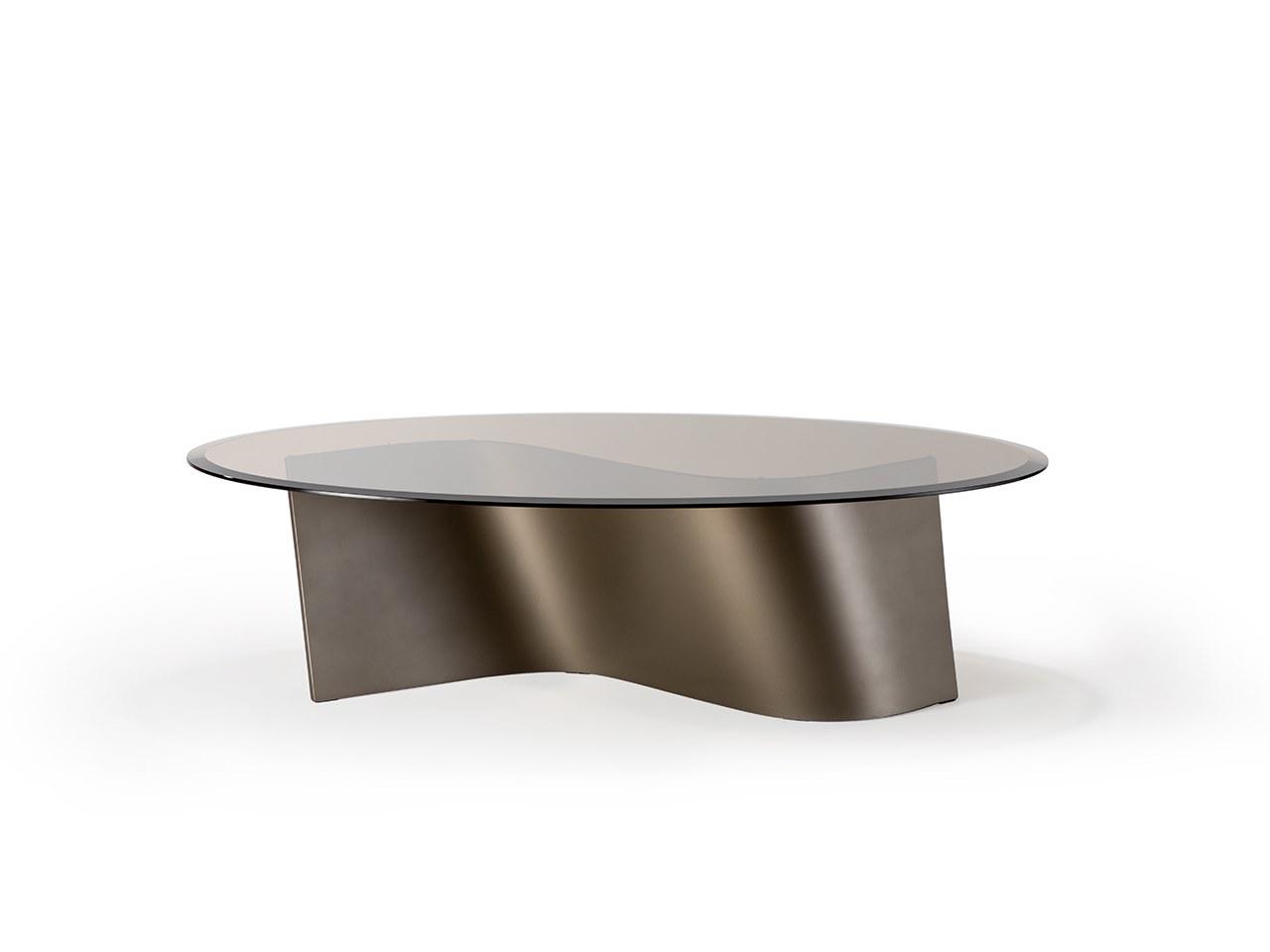 ESSE 40 Oval glass coffee table for living room