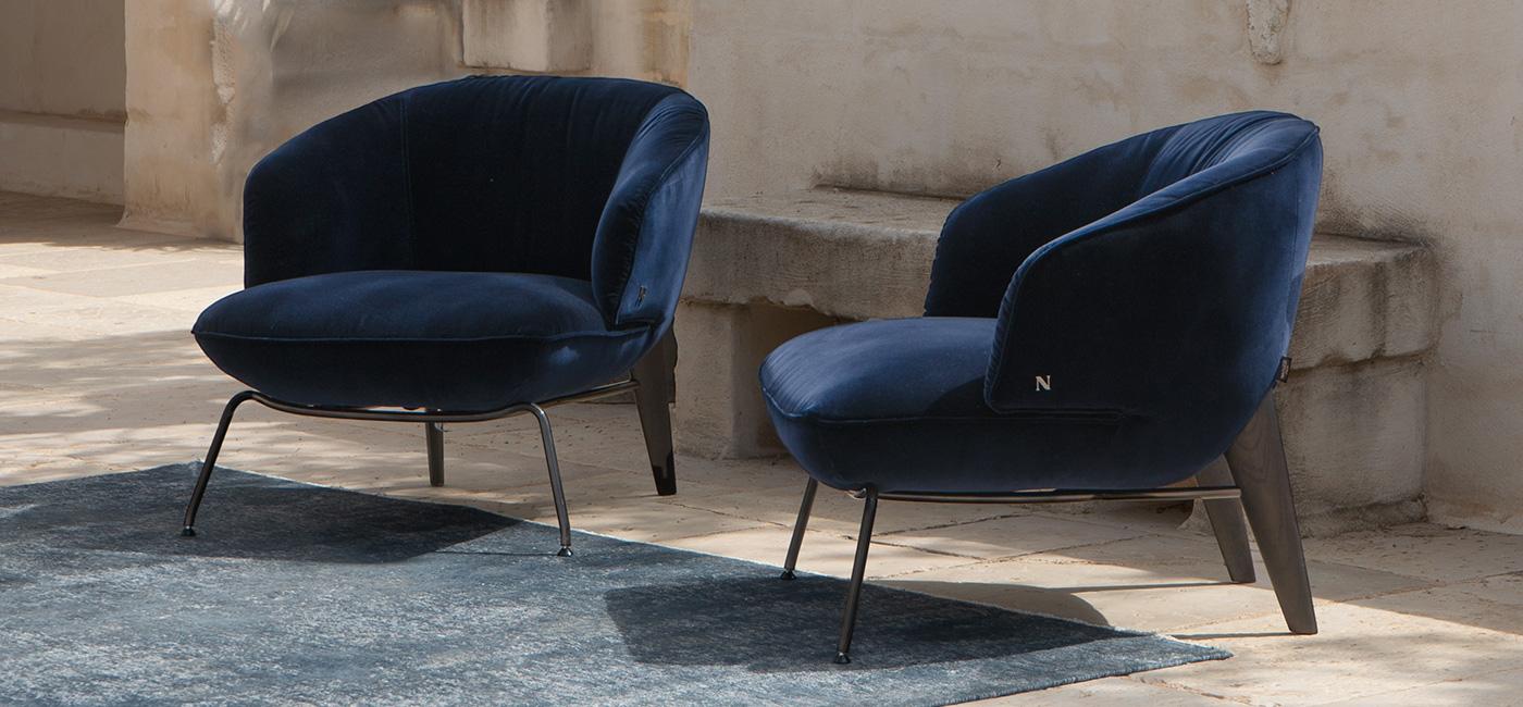 PENELOPE Fabric easy chair with armrests