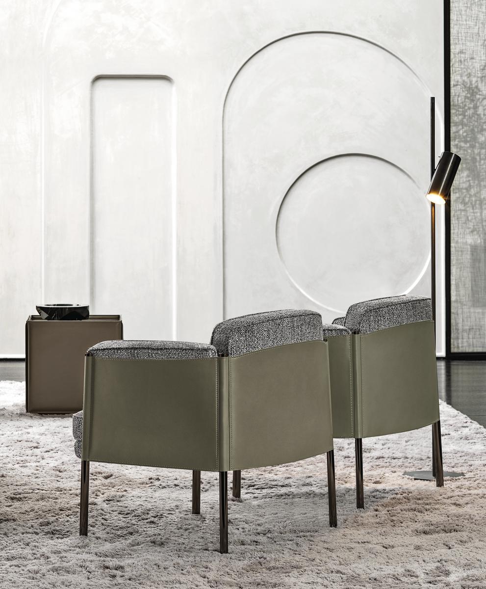 SHELLEY LOUNGE Fabric easy chair with armrests