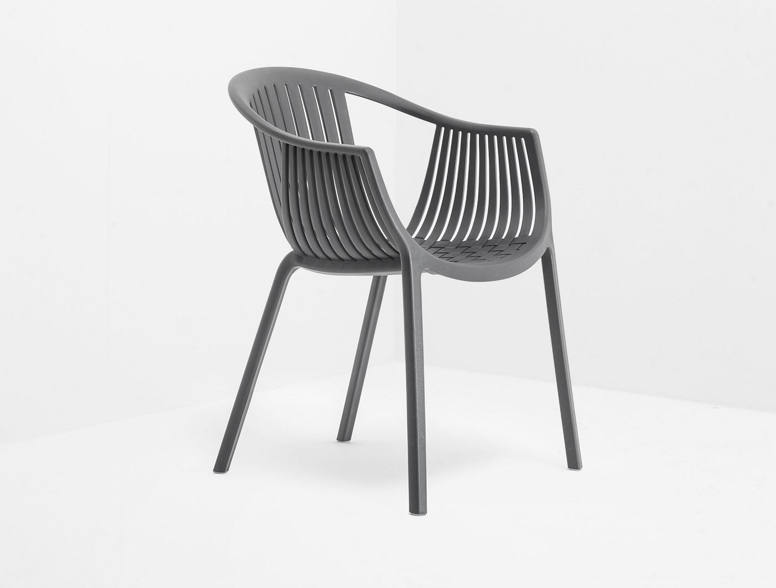 TATAMI 306 Stackable polypropylene garden chair with armrests